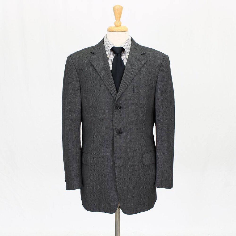Ermenegildo Zegna 42L Gray Solid 3-Button Sport Coat Blazer Jacket O586